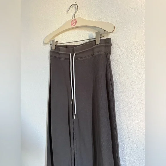 MATE The Label Organic Cotton Thermal Wide Leg Pants Charcoal Size XS - Picture 6 of 13